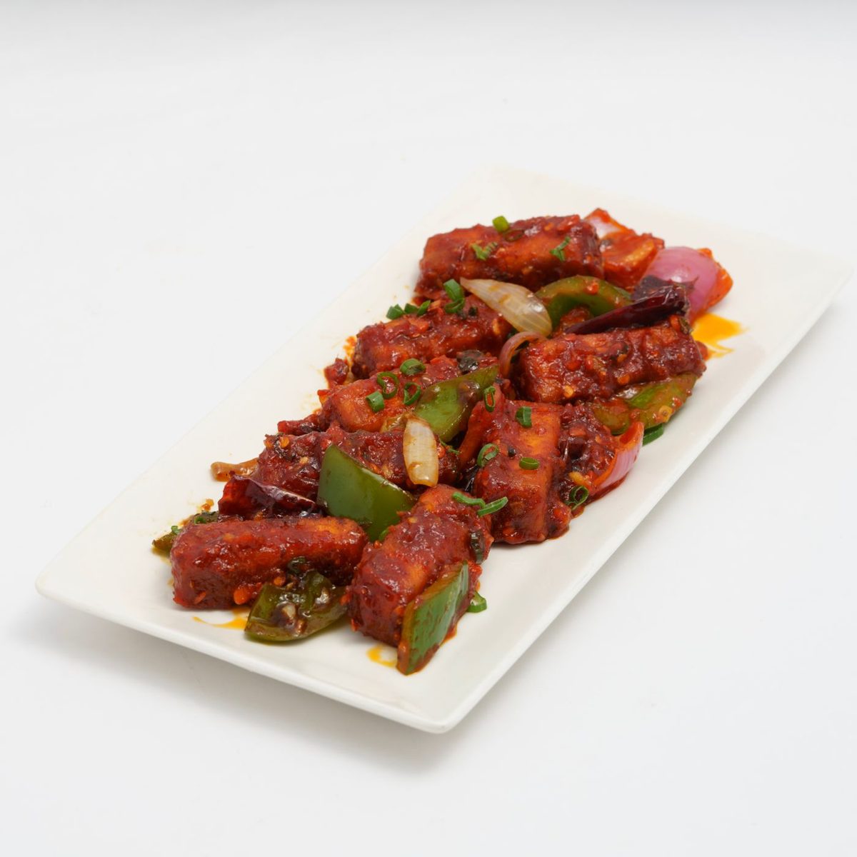 Chilli paneer with capsicum