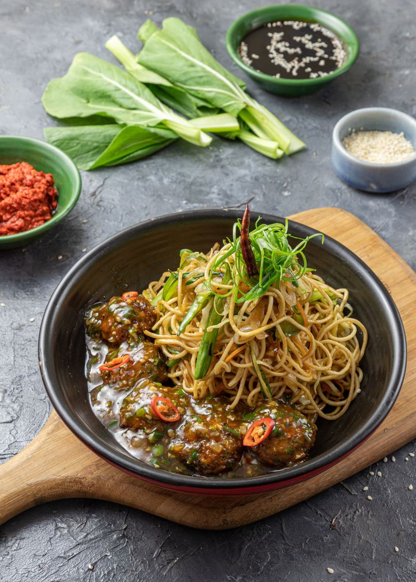 Manchurian on noodles